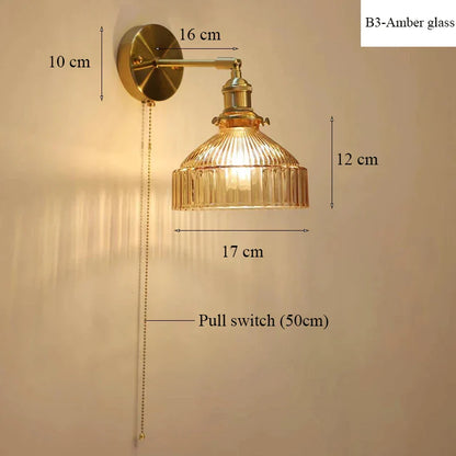 DecorBites™ Glass Shade LED Wall Lamp Switched Nordic Light for Luxury Living Room