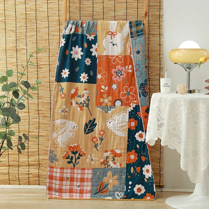 DecorBites™ Cotton Gauze Adult Bath Towels: Luxury, Quick-Dry, Soft & Absorbent