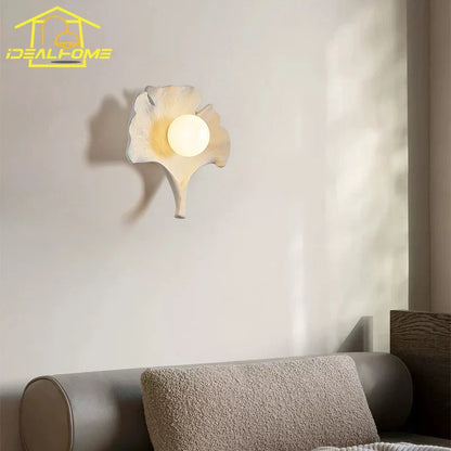 DecorBites™ Ginkgo Biloba Resin Wall Lamp LED Art Decor for Bedroom & Living Room