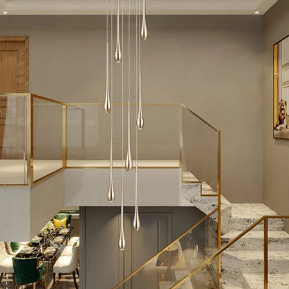 DecorBites™ Gold-Plated LED Chandelier for Luxury Living Room and Restaurant