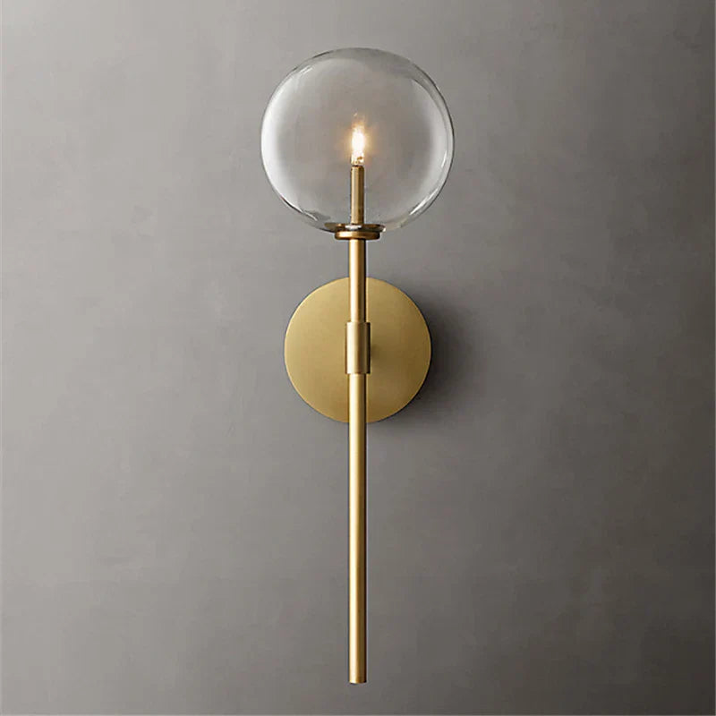 DecorBites™ Clear Glass Ball Long Wall Sconce - Retro Style for Living Room, Bedroom, Kitchen