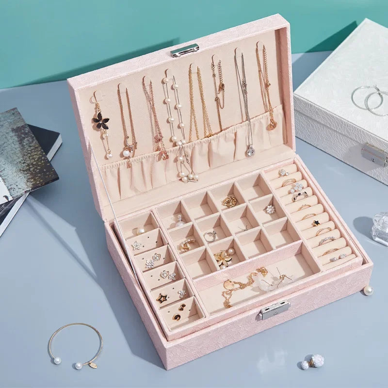 Leather Necklace Organizer Box