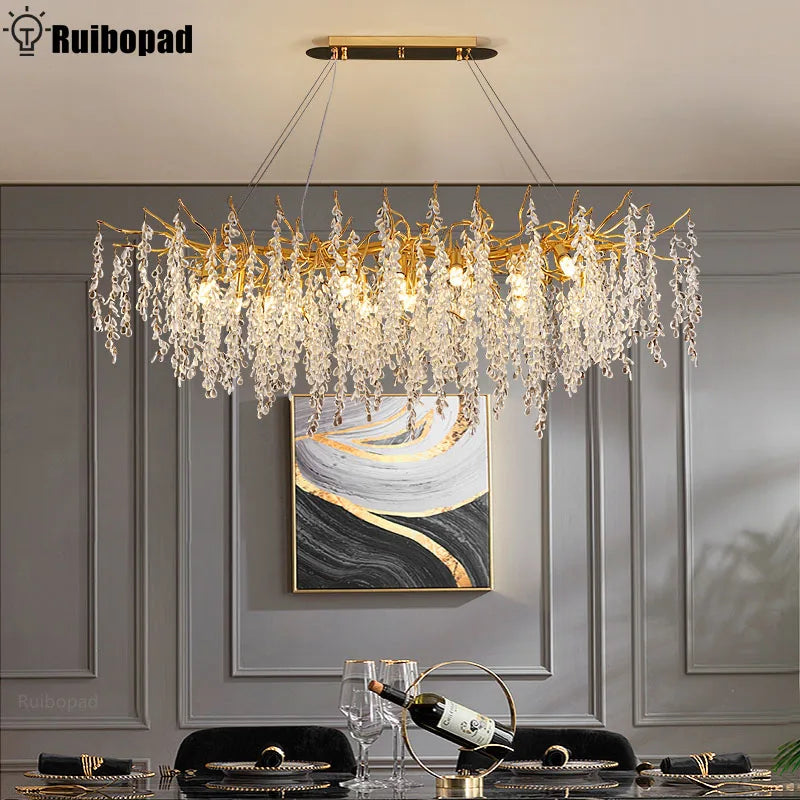 Gold Crystal Grapes Chandelier