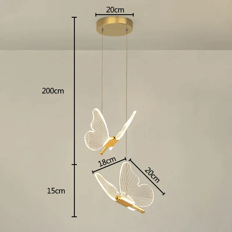 Gold LED Butterfly Pendant