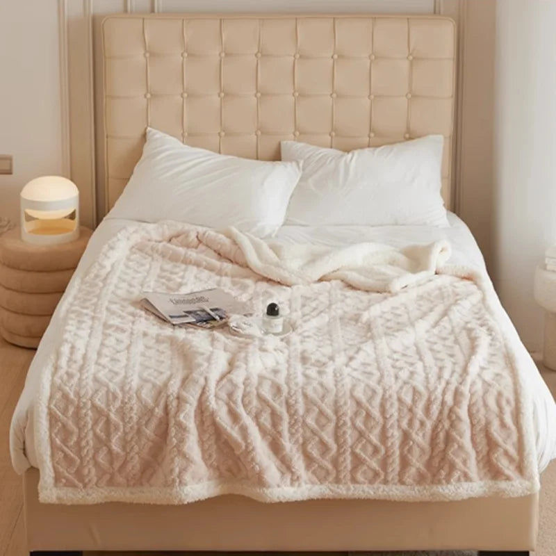 DecorBites™ Coral Fleece Blanket: MultiFunctional Soft Skin-Friendly Warm Shawl