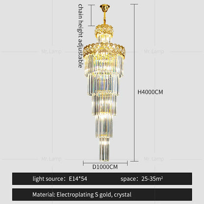 DecorBites™ Light Luxury Crystal Chandelier for Elegant Villa Living Room & Hotel Lobby