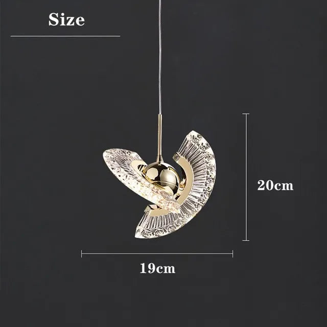 DecorBites™ Crystal Oval Gold Ring Pendant Light Chandelier for Living Room & Bedroom