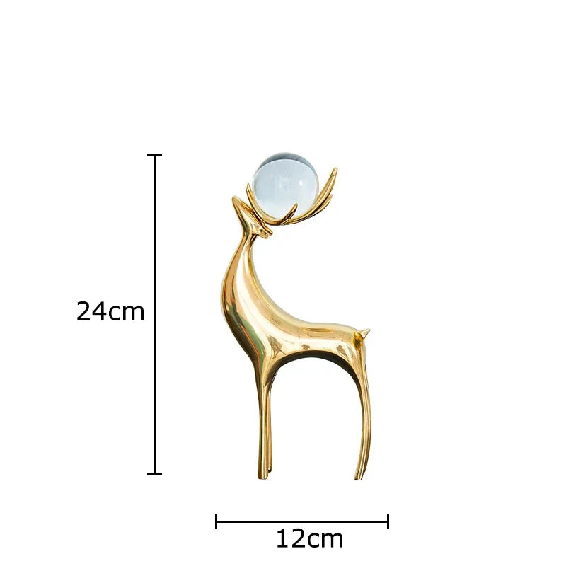 Gold Crystal Antler Sculpture