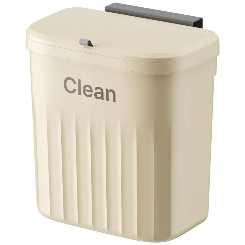 DecorBites™ Kitchen Cabinet Hanging Trash Can with Lid and Large Capacity