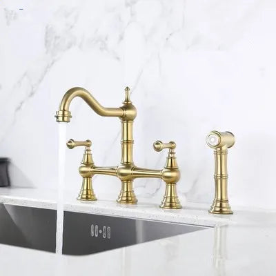Gold Hand Shower Kitchen Faucet