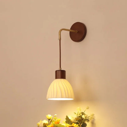 DecorBites™ Adjustable LED Wall Light Fixture with Ceramic Wood Base for Dining Room, Study, Bar