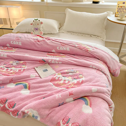 DecorBites™ Dinosaur Patterns Snowflake Velvet Blanket in Various Sizes for Home/Office