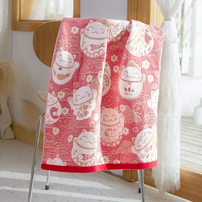 DecorBites™ Cotton Gauze Bath Towel - Large Cartoon Towel 70x140cm