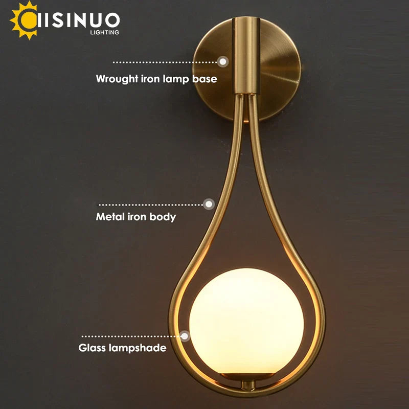 Gold Nordic G9 Bulb Hallway Wall Sconce