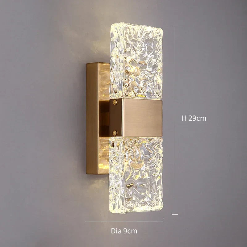 DecorBites™ Crystal Gold LED Wall Sconce Modern Light for Bedroom Living Room Home Decor
