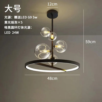 DecorBites™ Glass Ball LED Chandelier: Modern Nordic Style for Living, Dining, Kitchen, Study