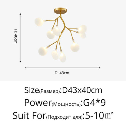 DecorBites™ LED Firefly Chandelier: Modern Nordic Ceiling Lights for Luxury Home Decor