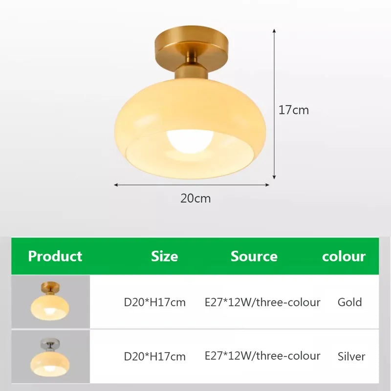 Gold LED Tricolor Ceiling Fixture For Hotels