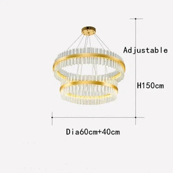 DecorBites™ Crystal LED Ring Chandelier: Modern Home Lighting Fixture