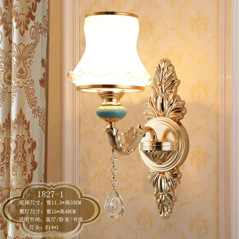 DecorBites™ Crystal Wall Sconce Bedroom Lamp Indoor Modern Lighting Europen Style