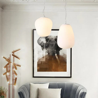 DecorBites™ Glass Cocoon Pendant Light for Kitchen Dining Table, E27 LED Hanging Lamp