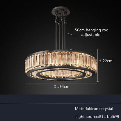 DecorBites™ Gold Crystal Ceiling Chandelier LED Light Fixture for Luxury Home Decor