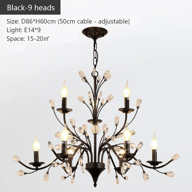 DecorBites™ Crystal LED Chandelier for Home Lighting in Bedroom Living Room Dining Kitchen