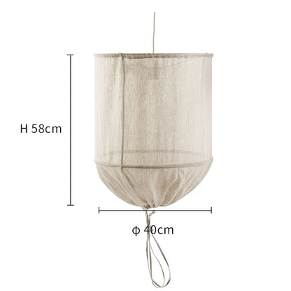 DecorBites™ Linen Cotton Pendant Lamp: Nordic White DIY Fabric Shade LED Island Lighting