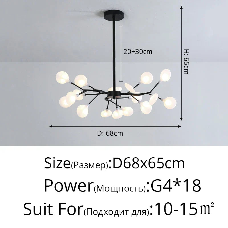 DecorBites™ LED Firefly Chandelier: Modern Nordic Ceiling Lights for Luxury Home Decor