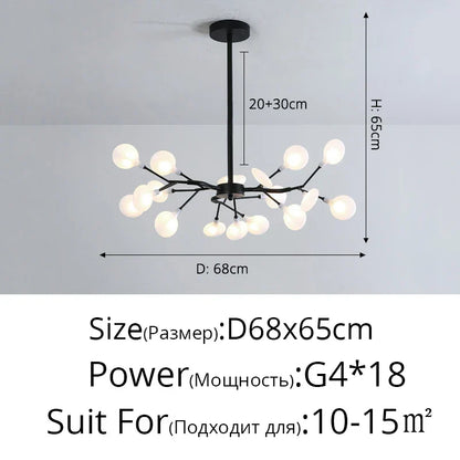 DecorBites™ LED Firefly Chandelier: Modern Nordic Ceiling Lights for Luxury Home Decor