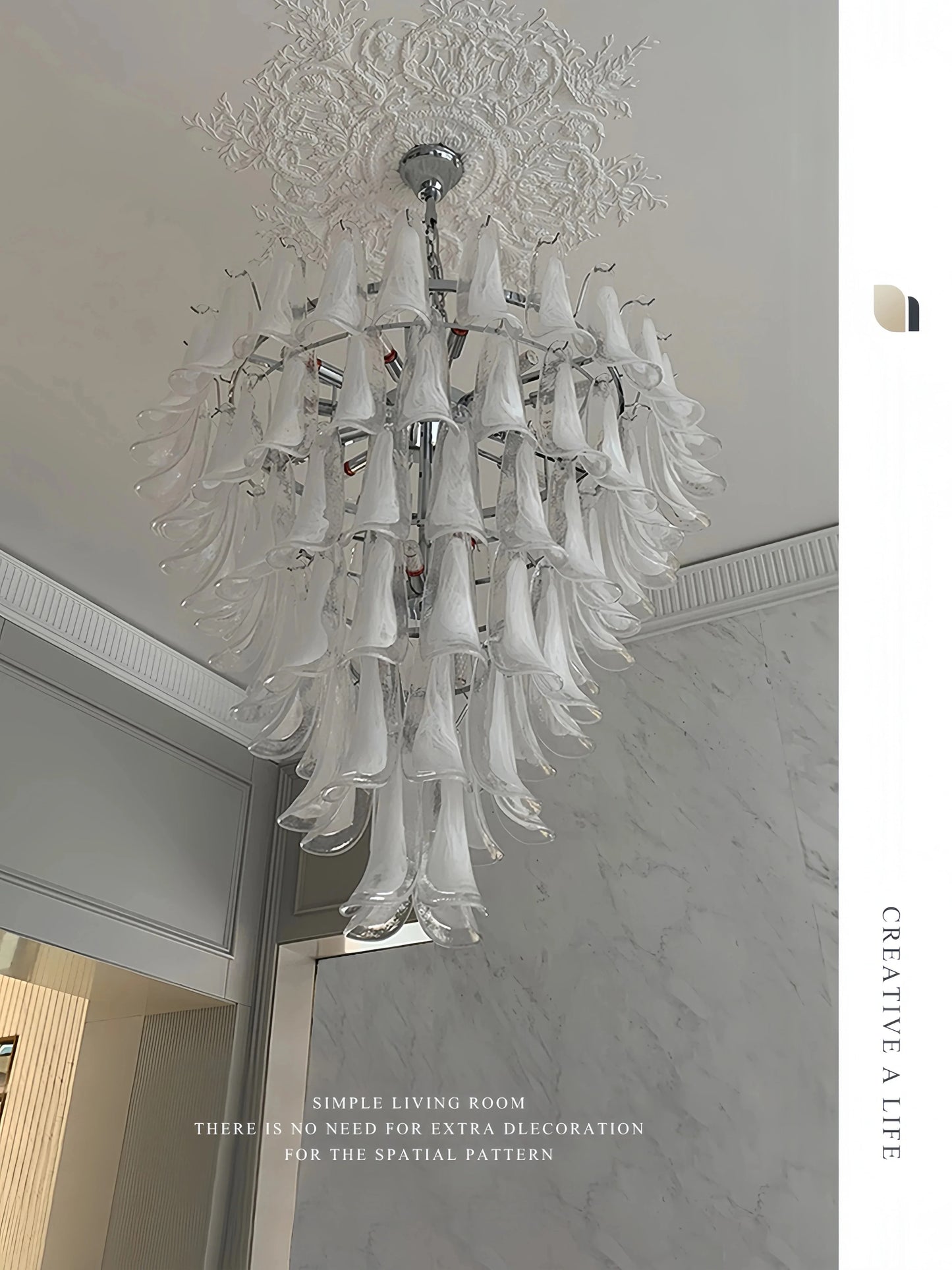 DecorBites™ French White Glass Pendant Lights: Luxury LED Hanging Lamps for Living & Dining Rooms