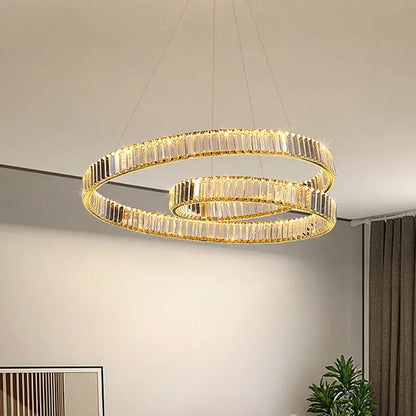 DecorBites™ Crystal LED Pendant Lights: Modern Luxury Chandelier for Living and Dining Rooms