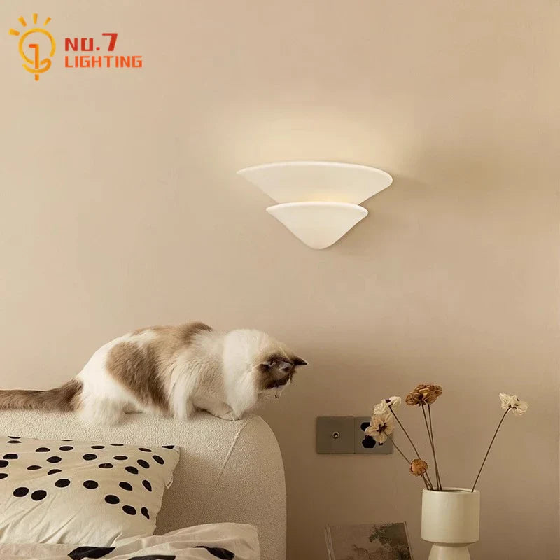 DecorBites™ Cream Wind LED Gypsum Wall Lamp - Semi-round Umbrella Design