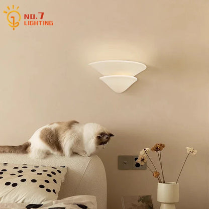 DecorBites™ Cream Wind LED Gypsum Wall Lamp - Semi-round Umbrella Design