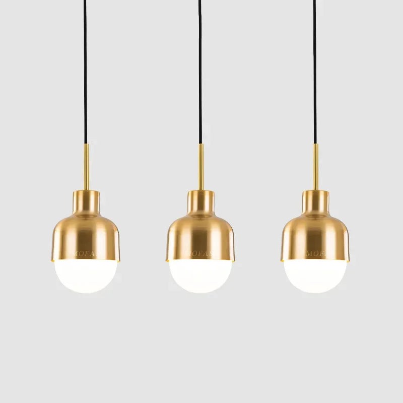 Gold Iron Pendant Lamp With Plated Metal Finish