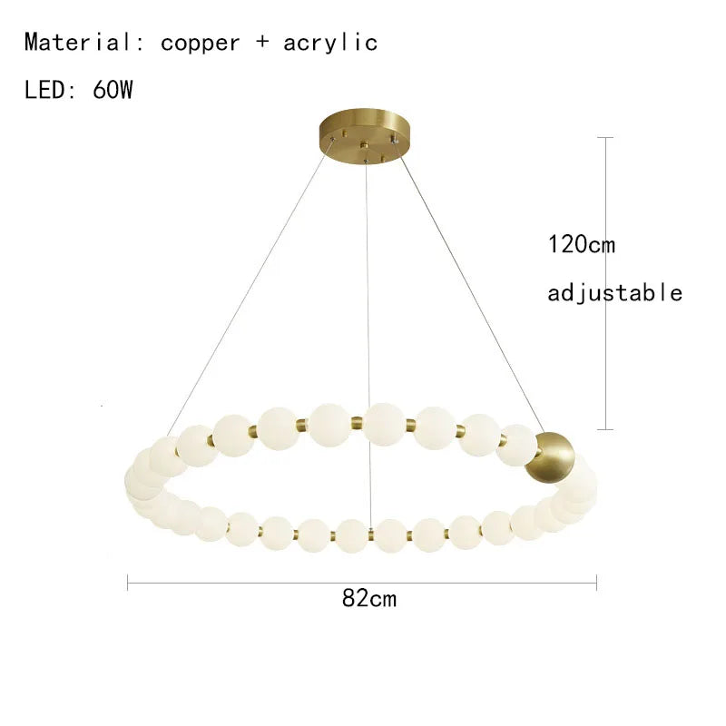 DecorBites™ Brass Round LED Pendant Lights Adjustable Wire Copper Aluminium Lamps