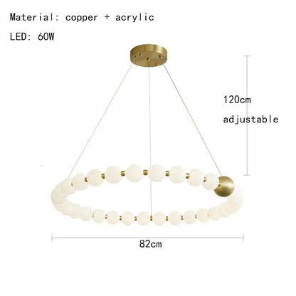 DecorBites™ Brass Round LED Pendant Lights Adjustable Wire Copper Aluminium Lamps