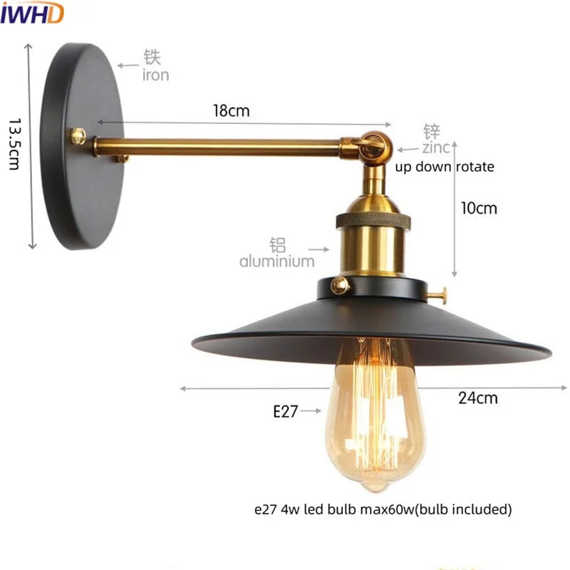 Gold LED Wall Lamp For Coffee Bars And Bedrooms