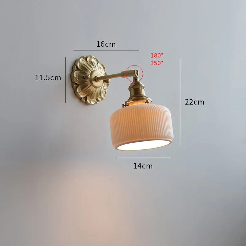 Green Glass Wall Lamp Copper Base Vibrant Hue