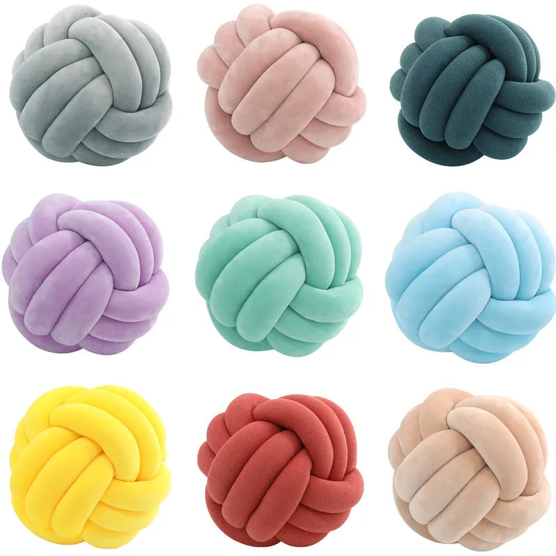 DecorBites™ Knot Ball Short Plush Throw Pillow for Home Décor and Comfort