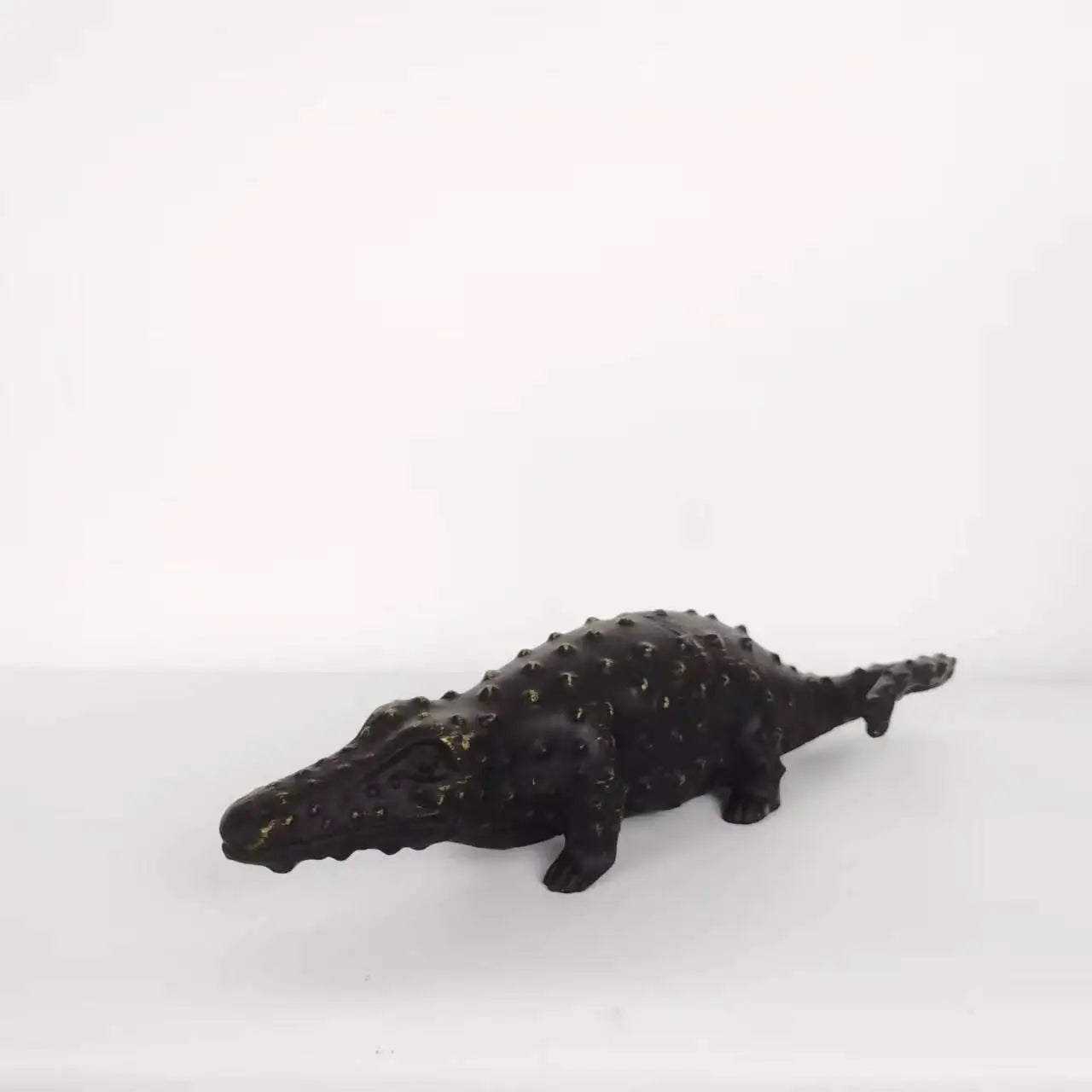 Golden Crocodile Metal Figurine