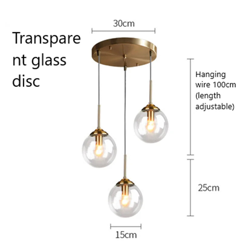 DecorBites™ Glass Pendant Lights: Modern LED Hanging Lamp for Home Lighting Fixtures