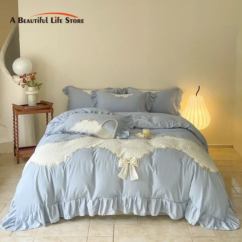 Multicolor Lace Bedding Set