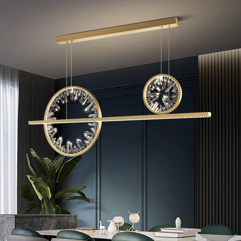 DecorBites™ Crystal Ring LED Chandelier for Restaurant Dining Room Coffee Shop