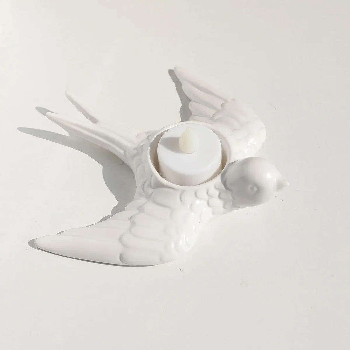 DecorBites™ Golden Bird Ceramic Candle Holder Tray Wedding Decoration
