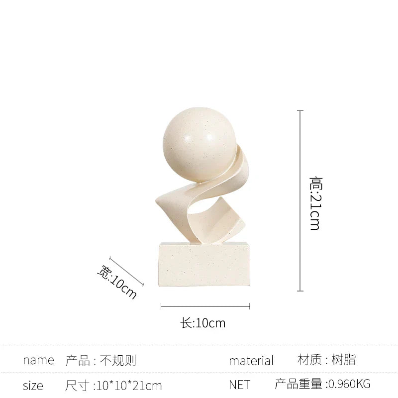 Striped Resin Abstract Figurine