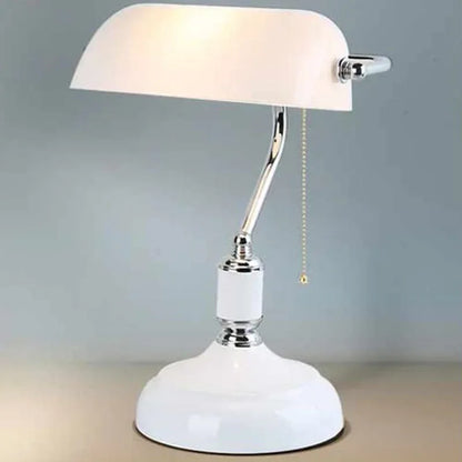 DecorBites™ Glass Lampshade Bank Desk Table Lamps White Green LED Light E27
