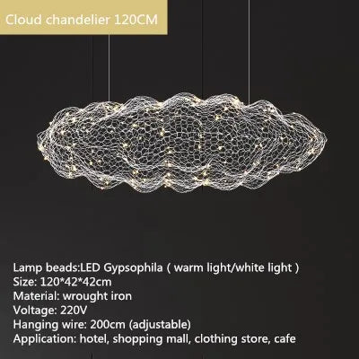 DecorBites™ Cloud Pendant Lights: Industrial Loft Firefly Chandelier for Living Room, Bedroom, Staircase