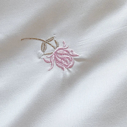 DecorBites™ Korean Princess Rose Flowers Lace Ruffles Bedding Set - Soft Cotton Duvet Cover