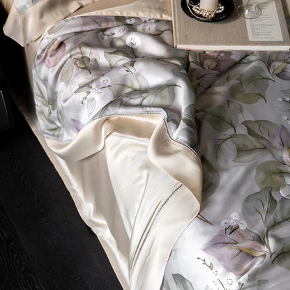 DecorBites™ Eucalyptus Fiber Flowers Summer Quilt Set: Silky, Cool Comfort for Bedtime Bliss